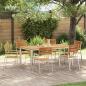 Preview: ARDEBO.de - 7-teiliges Garten Dining Set Massivholz Akazie, Esstisch für draußen 180x90x75 cm Massivholz Akazie, Stapelbare Gartenstühle 2 Stück Massivholz Akazie und Stahl, Stapelbare Gartenstühle 4 Stück Massivholz Akazie und Stahl