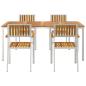 Preview: Outdoortisch-Set 5 pcs Massives Akazienholz und Edelstahl