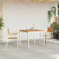 Preview: 3tlg. Garten Essgruppe aus massivem Teakholz, Outdoor Esstisch 90x90x74,5 cm aus massivem Teakholz, Stapelbare Gartenstühle 2 Stück aus massivem Teakholz und Metall