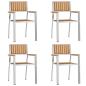 Preview: Outdoortisch-Set 5 pcs Massives Teakholz und Edelstahl