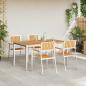 Preview: 5-teiliges Garten Essset Massivholz Teak, Esstisch für draußen 150x90x75 cm Massivholz Teak, Stapelbare Gartenstühle 4 Stk. Massivholz Teak und Metall