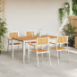 Preview: Outdoortisch-Set 5 pcs Massives Teakholz und Edelstahl