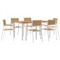 Preview: Outdoortisch-Set 7 pcs Massives Teakholz und Edelstahl