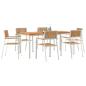 Preview: 7-teiliges Gartentischset Massivholz Teak, Outdoor Esstisch 180x90x75 cm Massivholz Teak, Stapelbare Gartenstühle 2 Stück Massivholz Teak und Metall, Stapelbare Gartenstühle 4 Stück Massivholz Teak und Metall