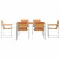 Preview: 7-teilige Garten Essgruppe Solid Wood Akazie, Gartentisch 150x90x75 cm Solid Wood Akazie
