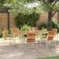 Preview: ARDEBO.de - 7-teilige Gartendining-Set Massivholz Akazie, Outdoor-Dining-Tisch 180x90x75 cm Massivholz Akazie