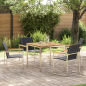Preview: 5-teiliges Garten Essgruppe aus massivem Holz Akazie, Esszimmertisch 90x90x74.5 cm aus massivem Holz Akazie