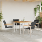 Preview: 5-teiliges Garten Essgruppe aus massivem Holz Akazie, Esszimmertisch 90x90x74.5 cm aus massivem Holz Akazie