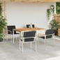 Preview: 5-teiliges Garten Essgruppe Massivholz Akazie, Außentisch 150x90x75 cm Massivholz Akazie