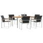Preview: Garten Essgruppe 7 pcs Massives Akazienholz und Edelstahl