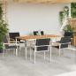 Preview: 7-teiliges Garten Esstisch Set aus massivem Akazienholz, Outdoor Esstisch 180x90x75 cm aus massivem Akazienholz