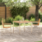 Preview: 3-teiliges Garten Essset aus massivem Teakholz, Outdoor Esstisch 90x90x74,5 cm aus massivem Teakholz