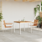 Preview: 3-teiliges Garten Essset aus massivem Teakholz, Outdoor Esstisch 90x90x74,5 cm aus massivem Teakholz