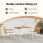 Preview: 3-teiliges Garten Essset aus massivem Teakholz, Outdoor Esstisch 90x90x74,5 cm aus massivem Teakholz