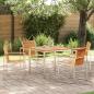 Preview: 5-teiliges Garten-Essset aus massivem Teakholz, Gartentisch 90x90x74.5 cm aus massivem Teakholz