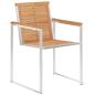 Preview: 5-teiliges Garten-Essset aus massivem Teakholz, Gartentisch 90x90x74.5 cm aus massivem Teakholz