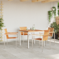 Preview: 5-teiliges Garten-Essset aus massivem Teakholz, Gartentisch 90x90x74.5 cm aus massivem Teakholz