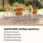 Preview: 5-teiliges Garten Esszimmer Set aus massivem Teakholz, Outdoor Esszimmertisch 150x90x75 cm aus massivem Teakholz