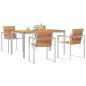 Preview: 5-teiliges Garten Esszimmer Set aus massivem Teakholz, Outdoor Esszimmertisch 150x90x75 cm aus massivem Teakholz