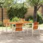 Preview: 5-teiliges Garten Esszimmer Set aus massivem Teakholz, Outdoor Esszimmertisch 150x90x75 cm aus massivem Teakholz