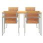 Preview: 5-teiliges Garten Esszimmer Set aus massivem Teakholz, Outdoor Esszimmertisch 150x90x75 cm aus massivem Teakholz