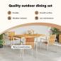 Preview: 5-teiliges Garten Esszimmer Set aus massivem Teakholz, Outdoor Esszimmertisch 150x90x75 cm aus massivem Teakholz
