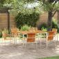 Preview: 7-teilige Garten Essgruppe Massivholz Teak, Esszimmertisch 150x90x75 cm Massivholz Teak