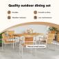 Preview: 7-teilige Garten Essgruppe Massivholz Teak, Esszimmertisch 150x90x75 cm Massivholz Teak