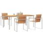 Preview: 5-teiliges Garten Esstisch Set aus massivem Teakholz, Outdoor Esstisch 180x90x75 cm aus massivem Teakholz