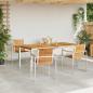 Preview: 5-teiliges Garten Esstisch Set aus massivem Teakholz, Outdoor Esstisch 180x90x75 cm aus massivem Teakholz