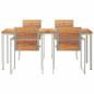 Preview: 5-teiliges Garten Esstisch Set aus massivem Teakholz, Outdoor Esstisch 180x90x75 cm aus massivem Teakholz