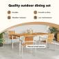 Preview: 5-teiliges Garten Esstisch Set aus massivem Teakholz, Outdoor Esstisch 180x90x75 cm aus massivem Teakholz
