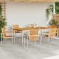Preview: 7-teiliges Garten Esstisch Set aus massivem Teakholz, Outdoor Esstisch 180x90x75 cm aus massivem Teakholz