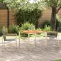 Preview: 3-teilige Garten Essgruppe aus massivem Teakholz, Esstisch für draußen 90x90x74,5 cm aus massivem Teakholz