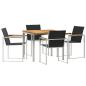 Preview: 5-teilige Garten Essgruppe aus Massivholz Teak, Outdoor Esstisch 90x90x74.5 cm aus Massivholz Teak