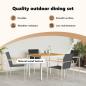 Preview: 5-teilige Garten Essgruppe aus Massivholz Teak, Outdoor Esstisch 90x90x74.5 cm aus Massivholz Teak