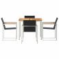 Preview: 5-teilige Garten Essgruppe aus Massivholz Teak, Outdoor Esstisch 90x90x74.5 cm aus Massivholz Teak