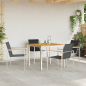Preview: 5-teilige Garten Essgruppe aus Massivholz Teak, Outdoor Esstisch 90x90x74.5 cm aus Massivholz Teak