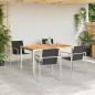 Preview: 5-teiliges Garten Esszimmer Set Massivholz Teak, Outdoor Esstisch 150x90x75 cm Massivholz Teak