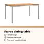 Preview: 7-teilige Garten-Essgruppe aus Massivholz Teak, Essstuhl für draußen 150x90x75 cm aus Massivholz Teak