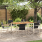 Preview: 7-teilige Garten-Essgruppe aus Massivholz Teak, Essstuhl für draußen 150x90x75 cm aus Massivholz Teak