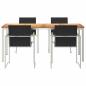 Preview: 5-teiliges Garten Esszimmer Set aus Massivholz Teak, Outdoor Esstisch 180x90x75 cm aus Massivholz Teak