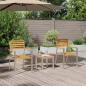 Preview: 3-teiliges Garten Essset Massivholz Akazie, Stapelbare Gartenstühle 2 Stück Massivholz Akazie und Stahl