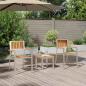 Preview: 3-teiliges Garten Essset Massivholz Akazie, Stapelbare Gartenstühle 2 Stk. Massivholz Akazie und Metall