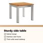 Preview: 3-teiliges Garten Essgruppe Massivholz Teak, Stapelbare Gartenstühle 2 Stück Massivholz Teak und Stahl