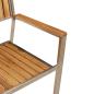 Preview: 3-teiliges Garten-Esszimmer-Set aus massivem Teakholz, stapelbare Gartenstühle 2 Stück aus massivem Teakholz und Metall