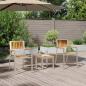 Preview: 3-teiliges Garten-Esszimmer-Set aus massivem Teakholz, stapelbare Gartenstühle 2 Stück aus massivem Teakholz und Metall