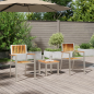 Preview: 3-teiliges Garten-Esszimmer-Set aus massivem Teakholz, stapelbare Gartenstühle 2 Stück aus massivem Teakholz und Metall