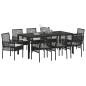 Preview: 9-teiliges Gartendining-Set Schwarz Poly Rattan