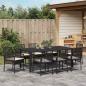 Preview: 9-teiliges Gartendining-Set Schwarz Poly Rattan